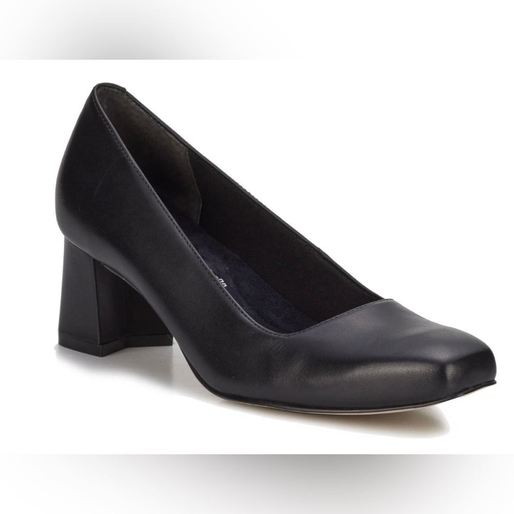 Walking Cradles Black Meredith Cashmere Leather with Block Heel